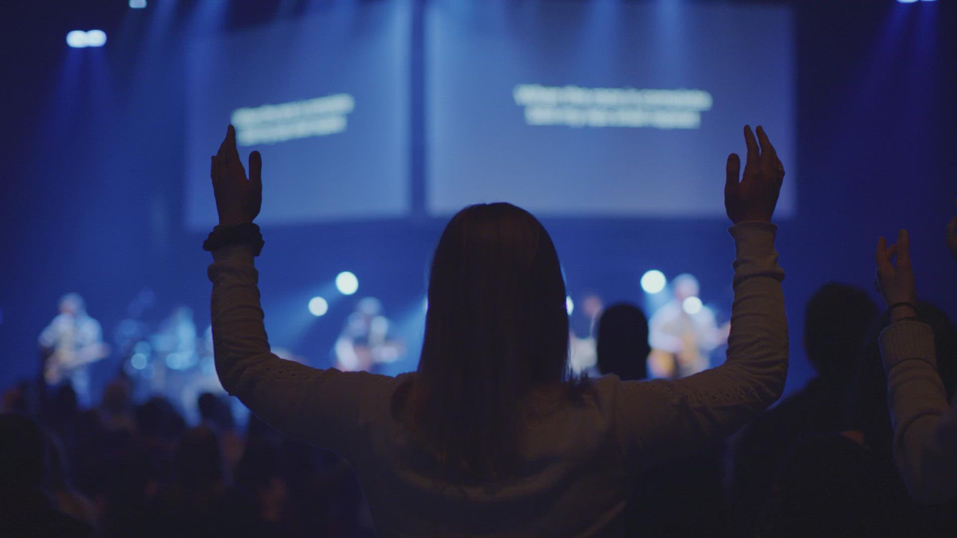 Audience Worshiping During Church – FILMPAC