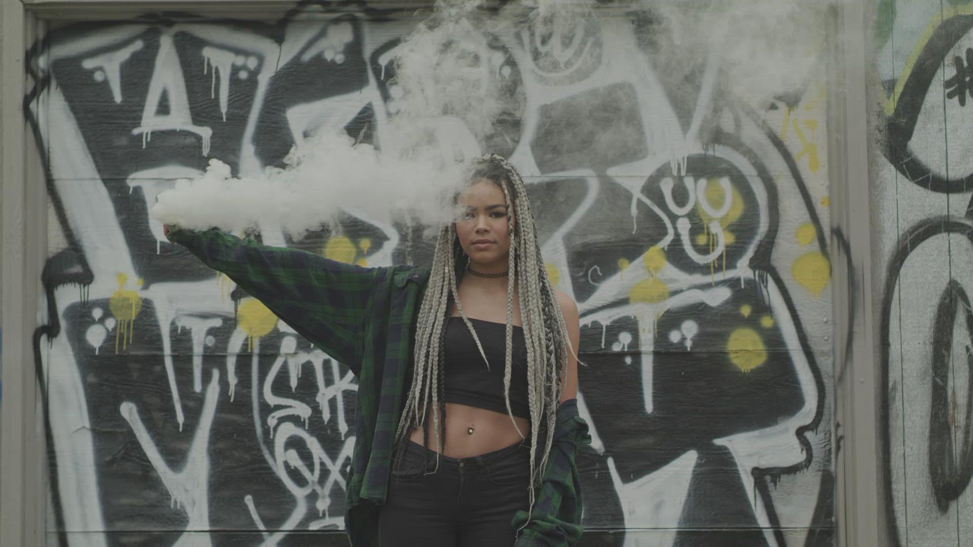 Girl Holding Smoke Bomb FILMPAC