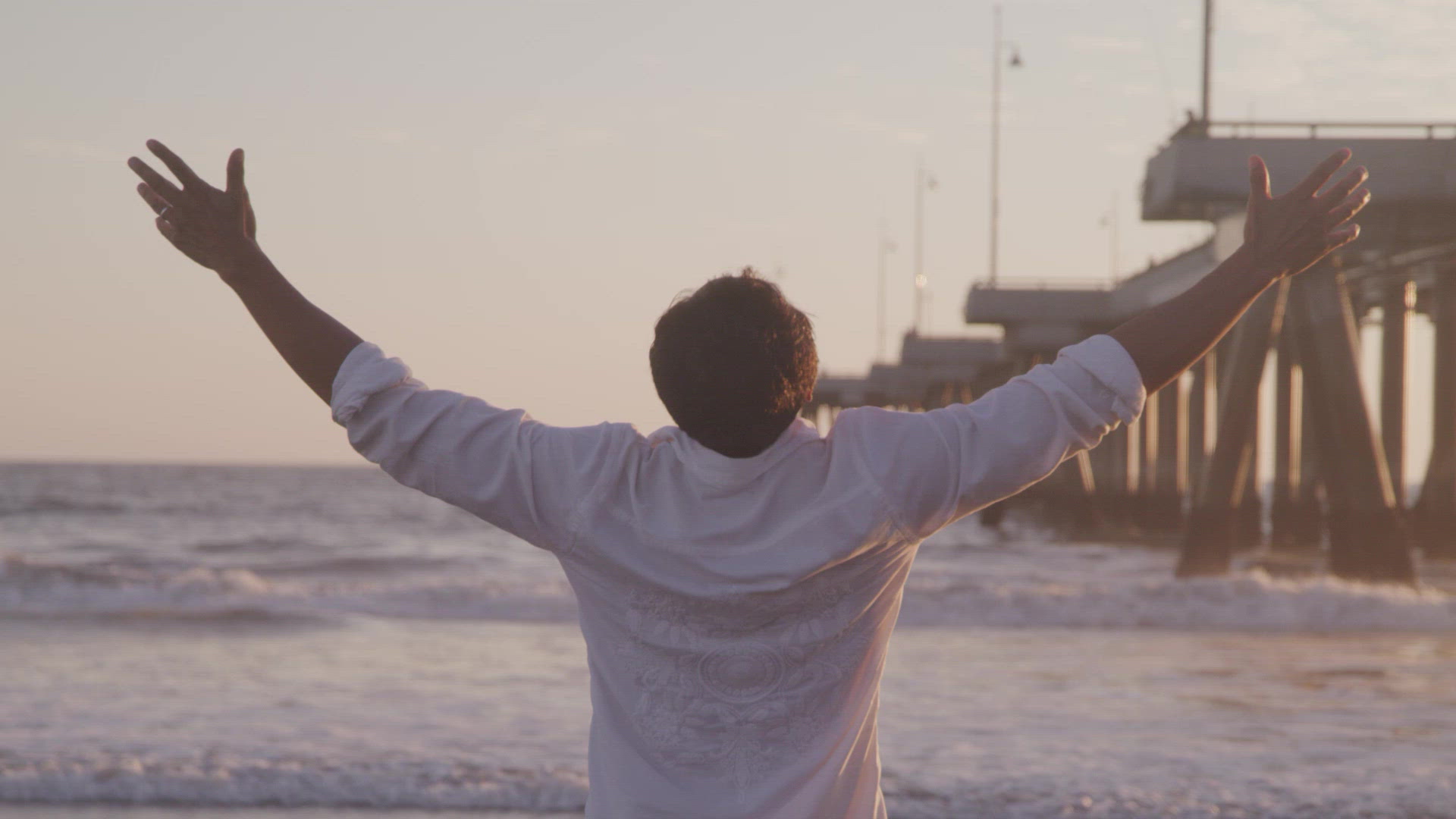 Man Reaching His Hands to the Sky FILMPAC