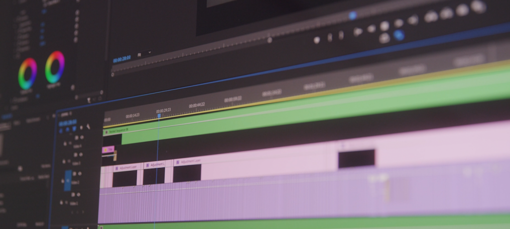 premiere pro with timeline of royalty free music